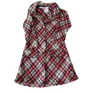 Vintage Blueberi Boulevard Toddler Tweed Coat – Size 4 – Red Plaid